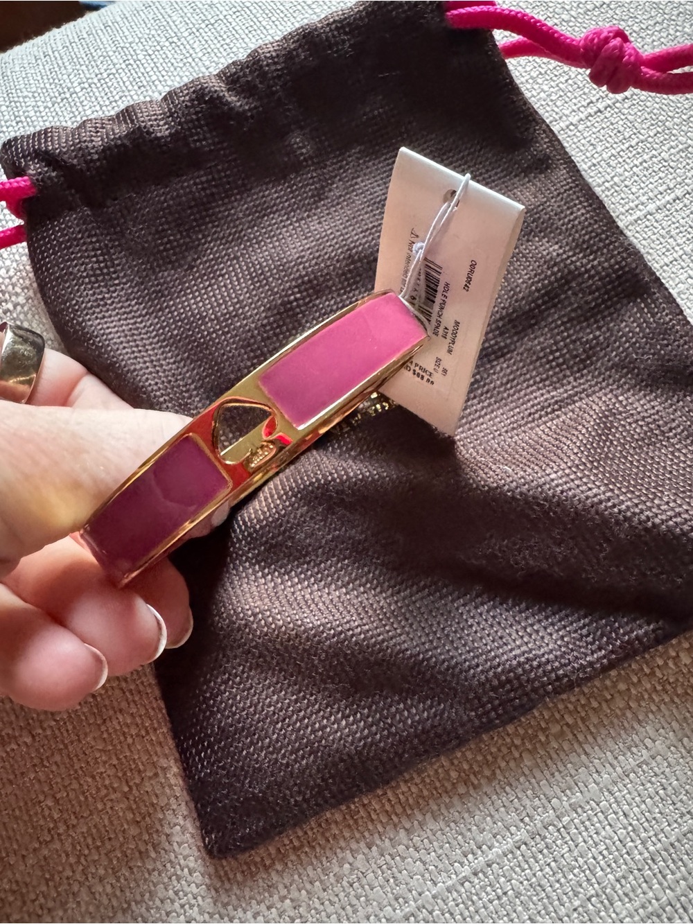 kate spade Gold-Tone Hinged Enamel Spade Hole Punch Bangle Bracelet- Moody Plum